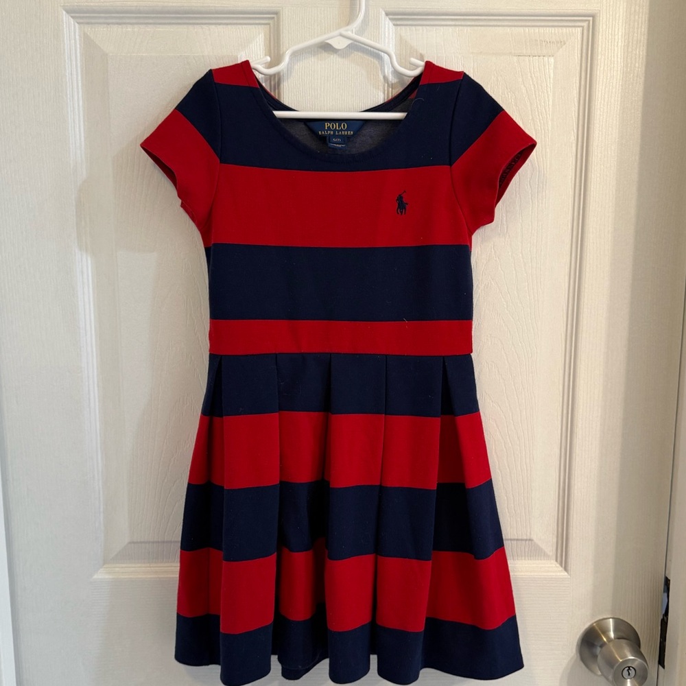 Polo by Ralph Lauren Kids Navy and Red Striped Dress